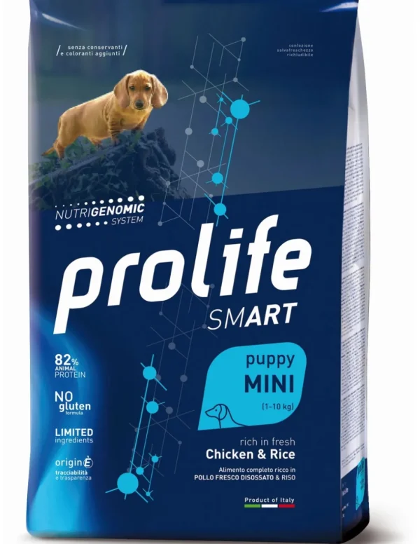 prolife dog smart 7kg puppy mini pollo e riso zpd.34556