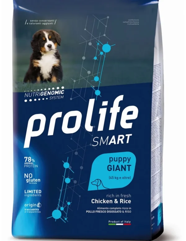prolife dog smart puppy giant 10kg chicken&rice zpd.34600