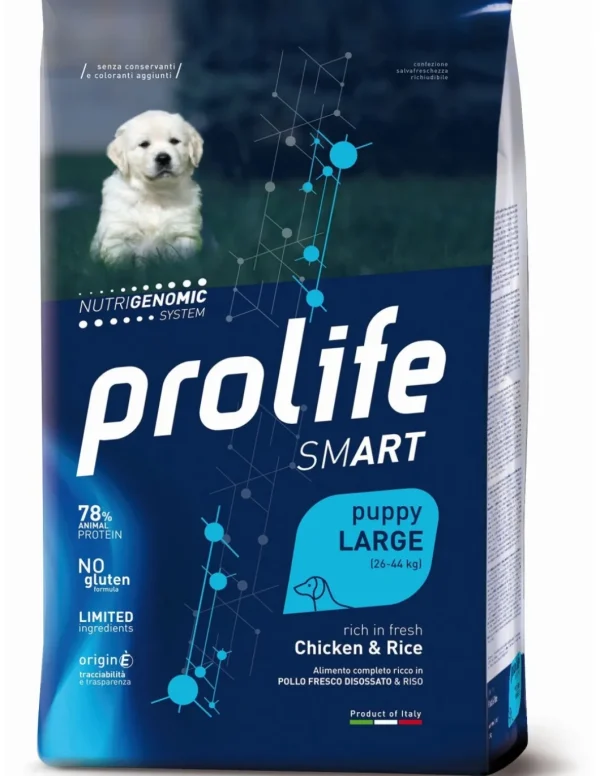 prolife dog smart puppy large 10kg chicken&rice zpd.34594