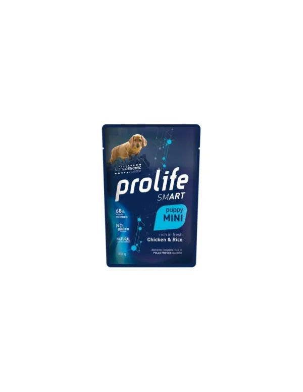 prolife dog smart puppy mini busta 100gr chicken&rice zpu.39315