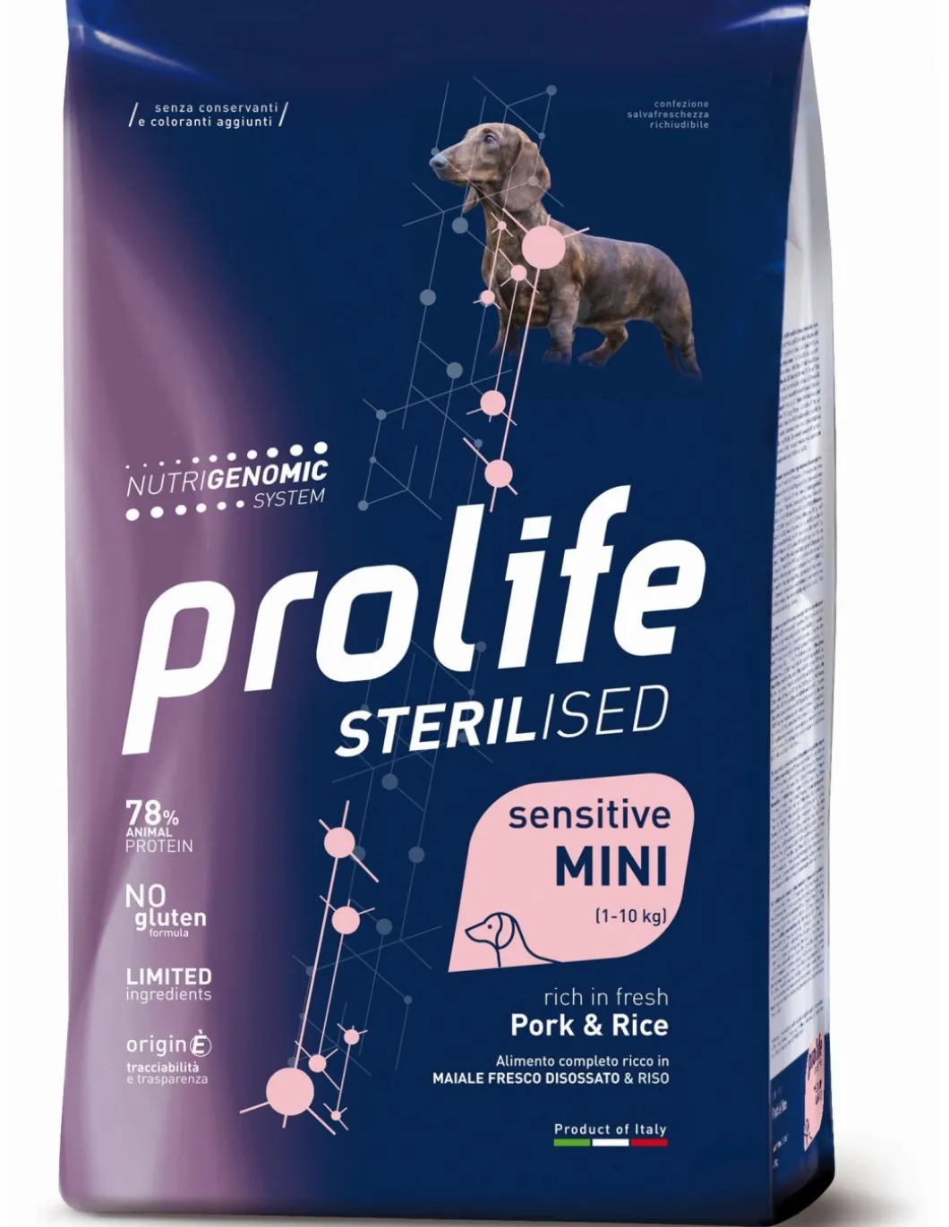 prolife_dog_sterilised_se_0-3.webp prolife dog sterilised sensitive adult mini 2kg pork&rice zpd.34983