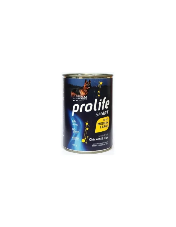 prolife smart dog adult medium/large 400gr chicken e rice zpu.39339