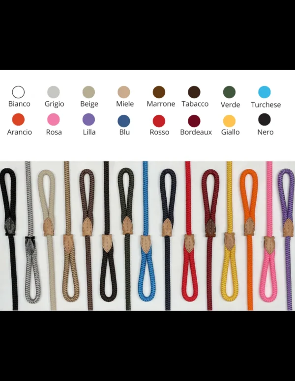 RICHDOG GUINZAGLIO IN CORDA CUCITA A MANO 120CM DIAM. 8MM COLORI ASSORTITI R893