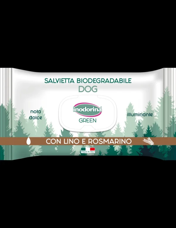 salviette inodorina green biodegradabili illuminante con lino e rosmarino 30 pezzi 230.0140.002