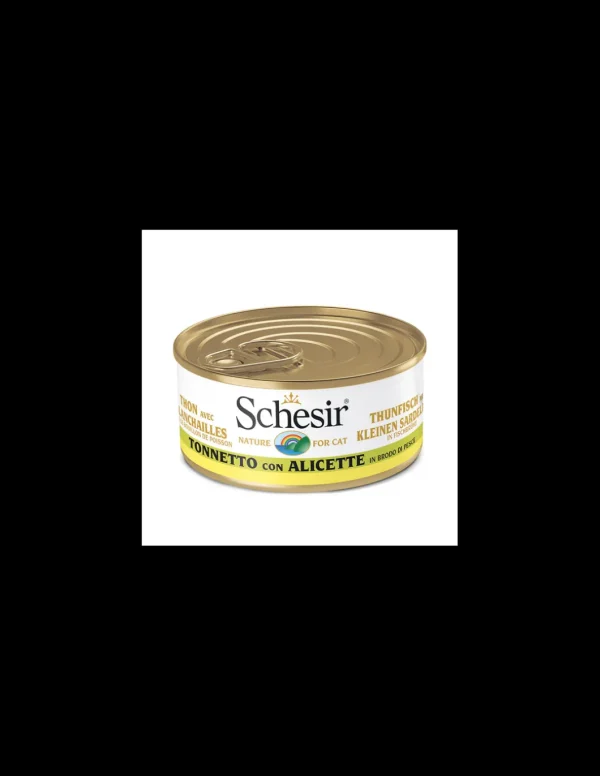 schesir cat 70gr lattina tonnetto con alicette in brodo di pesce 01074522
