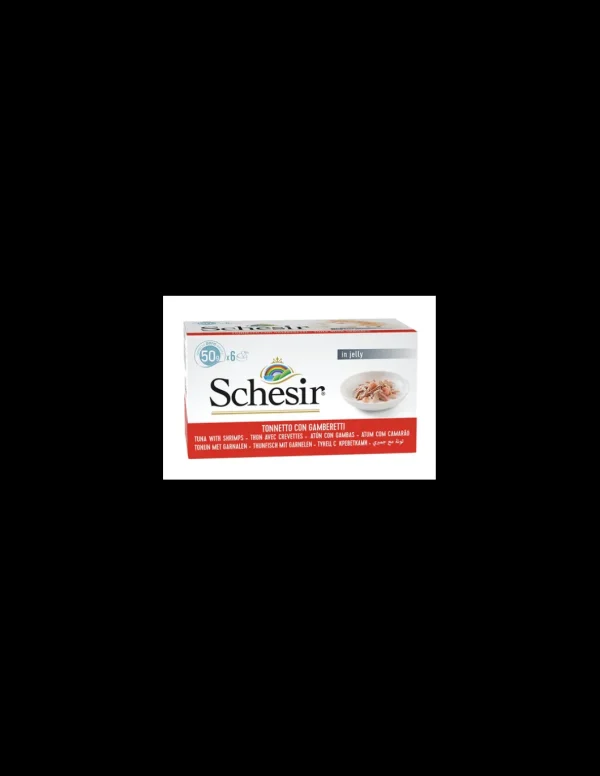 schesir cat 6x50gr multipack lattina tonnetto con gamberetti natural soft jelly 01064123