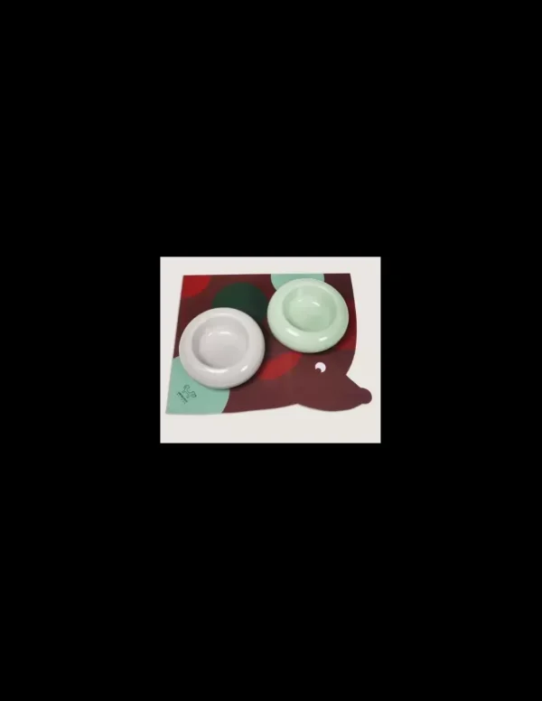 set pappa cane 2 e.t. medie tortora e verde + sottociotola irv0222to