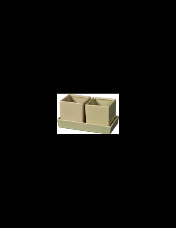 TARVISIUM VASO COMPO QUADRO A 2 CON SOTTOVASO CREMA R.CC4035162