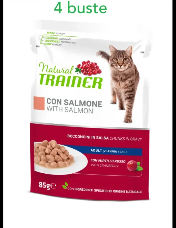 trainer natural cat adult flow pack salmone 85grx4