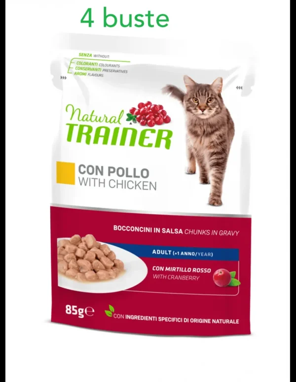 trainer natural cat adult flow pack pollo 85grx4