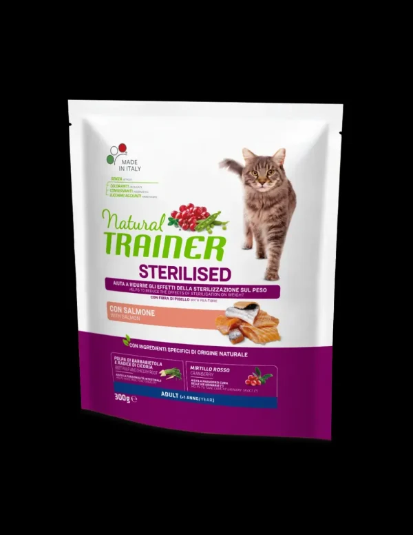 trainer natural cat 300gr adult sterilised salmone