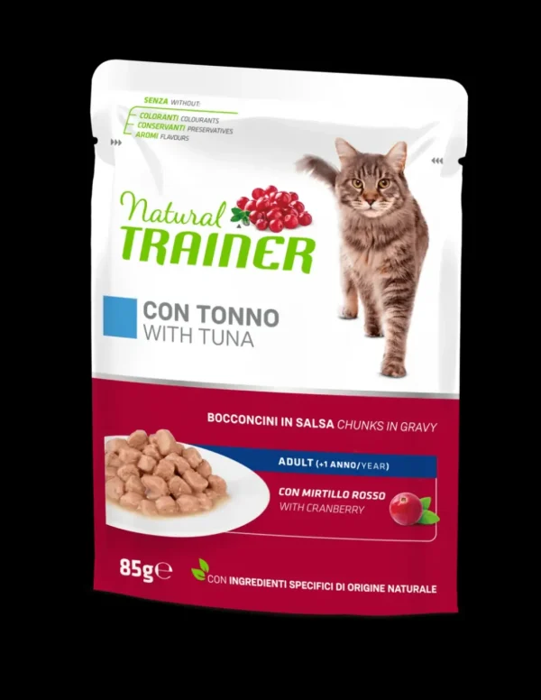 trainer natural cat 85gr busta sterilised tonno bocconcini in salsa