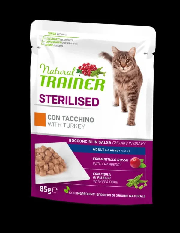 trainer natural cat 85gr busta sterilised tacchino