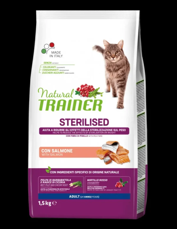 trainer natural cat 1,5kg adult sterilised salmone