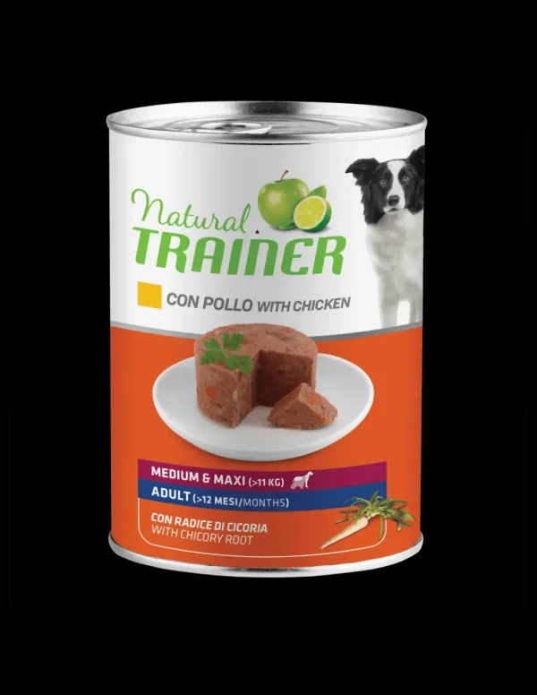 trainer natural dog 400gr med/maxi ad pollo cicoria