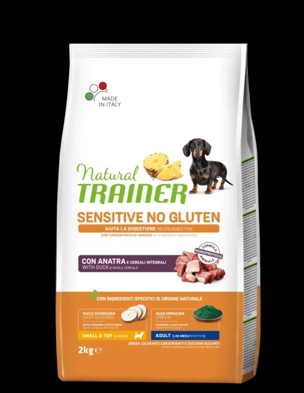 trainer natural sensitive dog 2kg small&toy ad anatra cereali