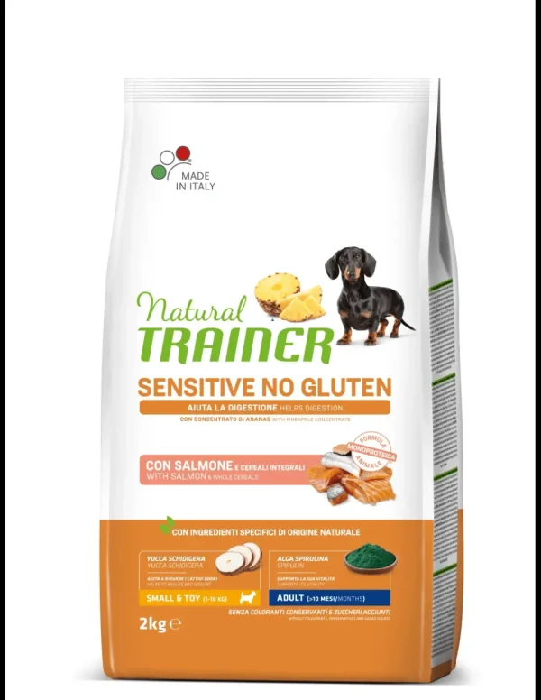 trainer natural sensitive dog 2kg small&toy ad salmone cereali