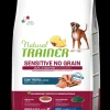 trainer natural sensitive no grain dog 3kg ad med/maxi con trota e patate