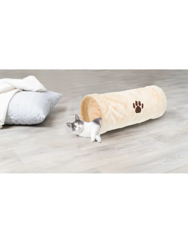 tx42981 cat tunnel per gatti pelo beige 60x22cm