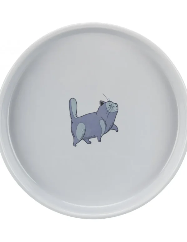 tx24802 ciotola in ceramica gatto piatta e ampia 0,6l 23cm