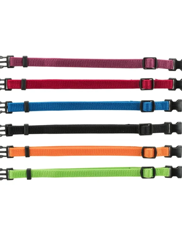 tx15551 collari dog per cuccioli s-m 17-25cm 10mm set 6 pezzi ro/ve/gi/vi/bl/ne