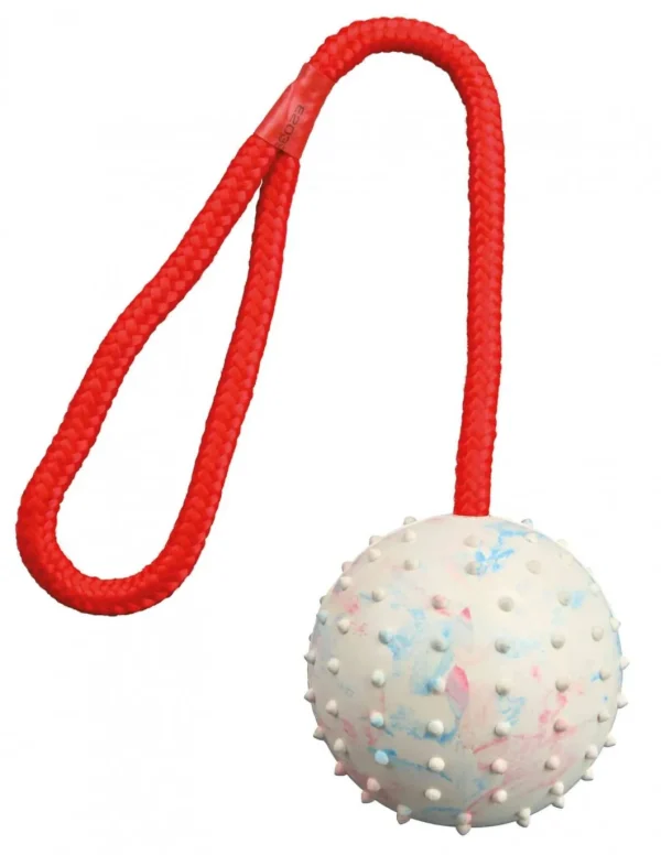 tx3308 dog gioco palla in gomma con corda diam.7x30cm