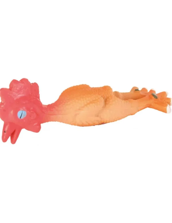 tx35091 dog gioco pollo in latex mini 15cm