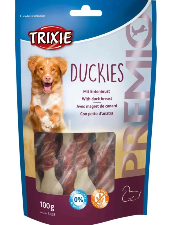 tx31538 dog snack duckies calcio light 100gr