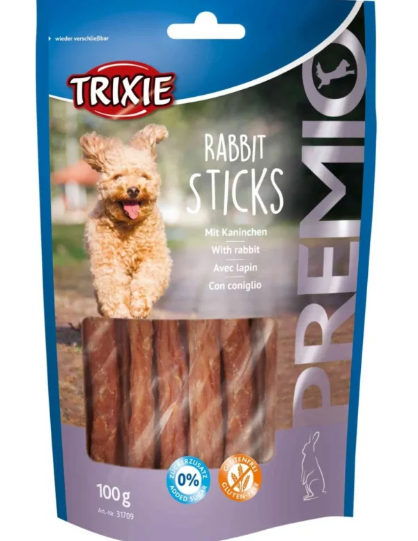 tx31709 dog snack premio rabbit stick light 100gr