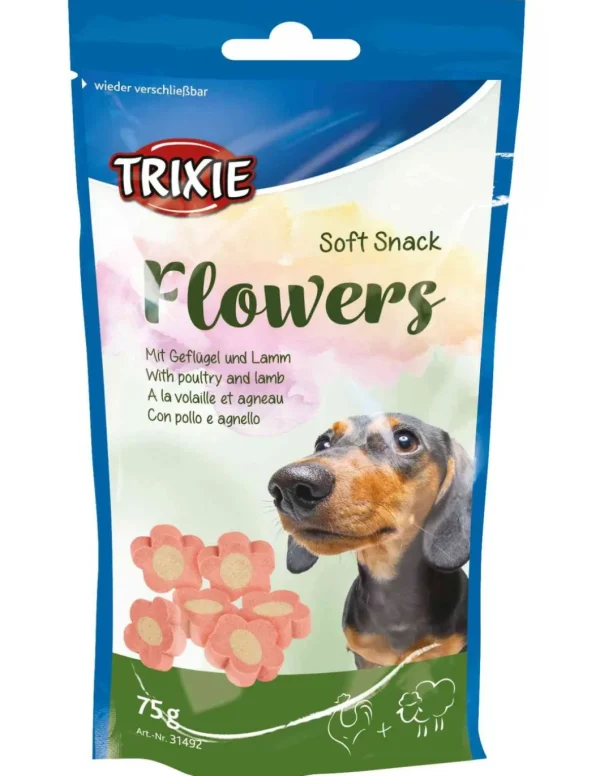 tx31492 dog soft snack flowers 75gr