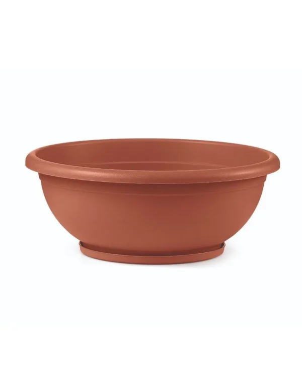 veca ciotola naxos 40cm con sottovaso ad incastro terracotta