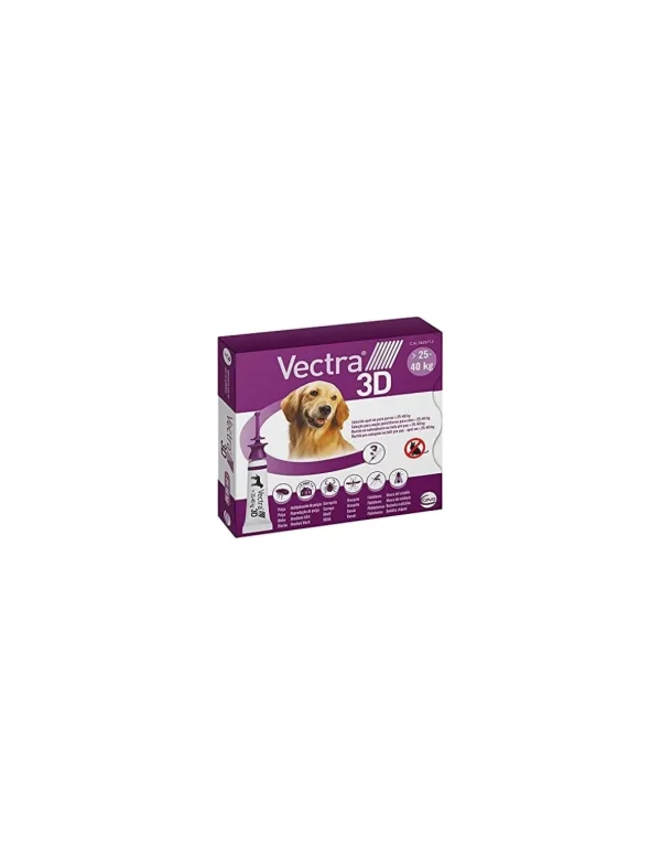 vectra 3d cane 25-40kg 3 pipette