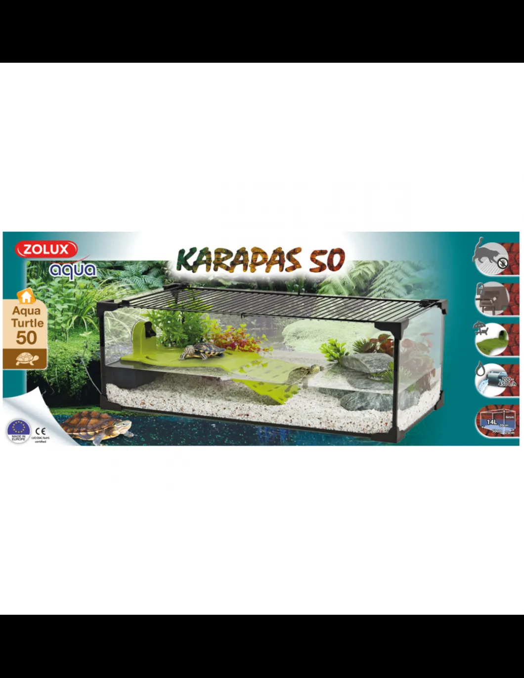 zolux_tartarughiera_karap_1.webp zolux tartarughiera karapas aqua 50 nera 14 lt 50x25x20cm 309523
